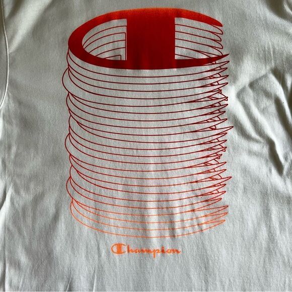 New Champion Short Sleeve Orange and White Tee Large Tall - Picture 5 of 5